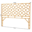Pemberly Row Natural Rattan King Standalone Headboard with Openwork Panel