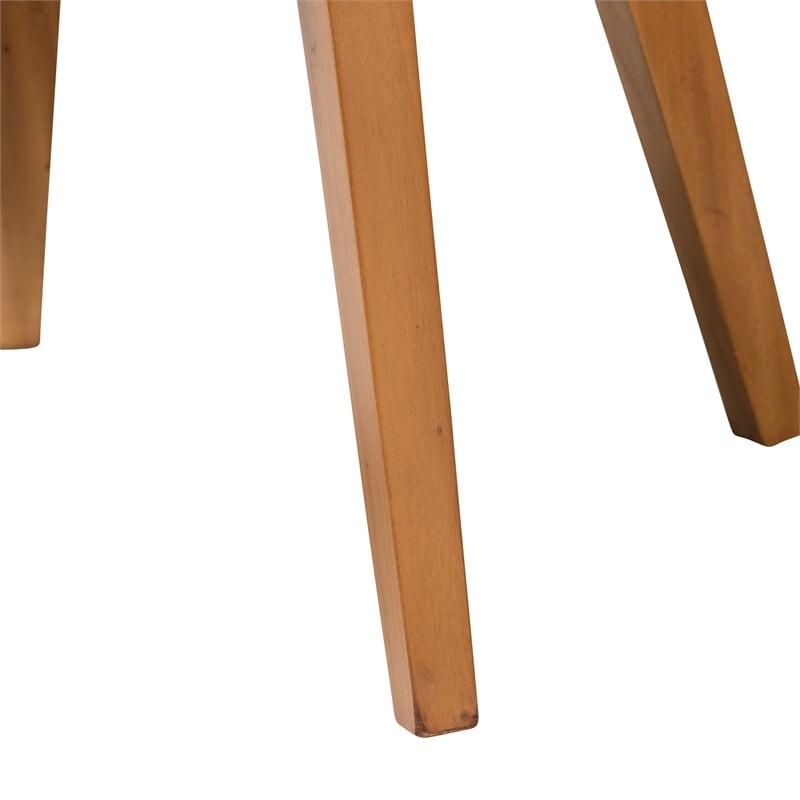 Pemberly Row Seagrass and Mahogany Wood Dining Chair with Curved Back