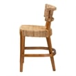 Pemberly Row Seagrass and Mahogany Wood Counter Stool with Footrest
