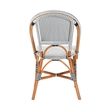 Pemberly Row Navy and White Woven Rattan French Bistro Chair