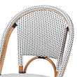 Pemberly Row Navy and White Woven Rattan French Bistro Chair