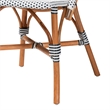 Pemberly Row Navy and White Woven Rattan French Bistro Chair