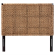 Pemberly Row Seagrass and Dark Brown Mahogany Wood King Headboard