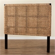 Pemberly Row Seagrass and Dark Brown Mahogany Wood King Headboard