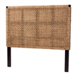 Pemberly Row Seagrass and Dark Brown Mahogany Wood King Headboard
