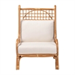 Pemberly Row Light Honey Rattan Accent Chair with Lattice Backrest