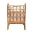 Pemberly Row Light Honey Rattan Accent Chair with Lattice Backrest