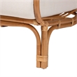 Pemberly Row Light Honey Rattan Accent Chair with Lattice Backrest