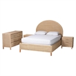 Pemberly Row Sun-Bleached Braided Rattan Queen 4-Piece Bedroom Set