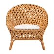 Pemberly Row Natural Rattan Accent Chair with Open Basketweave Design