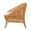 Pemberly Row Natural Rattan Accent Chair with Open Basketweave Design