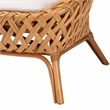 Pemberly Row Natural Rattan Accent Chair with Open Basketweave Design