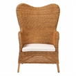 Pemberly Row Light Honey Rattan Arm Chair with Tapered Backrest