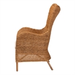 Pemberly Row Light Honey Rattan Arm Chair with Tapered Backrest