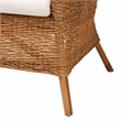 Pemberly Row Light Honey Rattan Arm Chair with Tapered Backrest