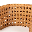 Pemberly Row Light Honey Rattan Accent Chair with Diamond Weave
