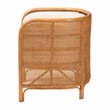 Pemberly Row Light Honey Rattan Tuxedo Accent Chair with Woven Detail