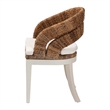 Pemberly Row Natural Seagrass and Mahogany Wood Dining Chair with Cushion