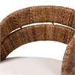 Pemberly Row Natural Seagrass and Mahogany Wood Dining Chair with Cushion