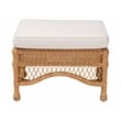 Pemberly Row Light Honey Braided Rattan Ottoman Stool with Cushion