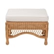 Pemberly Row Light Honey Braided Rattan Ottoman Stool with Cushion