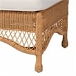 Pemberly Row Light Honey Braided Rattan Ottoman Stool with Cushion