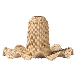 Pemberly Row Natural Scalloped Rattan Pendant Lampshade with Sombrero Shape