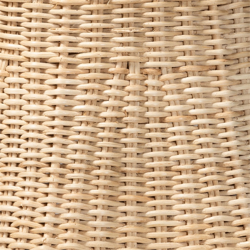 Pemberly Row Natural Scalloped Rattan Bell Pendant Lampshade