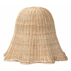 Pemberly Row Natural Scalloped Rattan Bell Pendant Lampshade