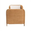 Pemberly Row Light Honey Braided Rattan Daybed with Cushion and 2 Pillows