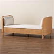 Pemberly Row Light Honey Braided Rattan Daybed with Cushion and 2 Pillows