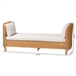 Pemberly Row Light Honey Braided Rattan Daybed with Cushion and 2 Pillows