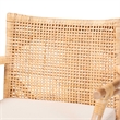Pemberly Row Natural Rattan and Acacia Wood 2-Piece Bar Stool Set