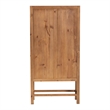 Pemberly Row Natural Rattan and Pine Wood Tall Cabinet with 3 Shelves