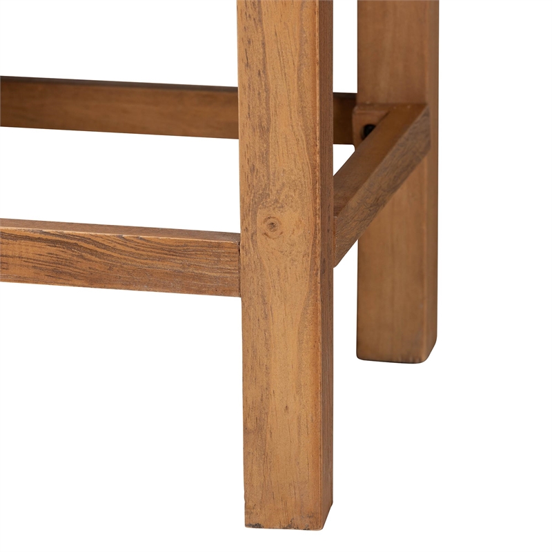 Pemberly Row Natural Rattan and Pine Wood Tall Cabinet with 3 Shelves