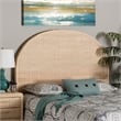 Pemberly Row Sun-Bleached Rattan Queen Standalone Headboard with Half-Moon Shape