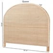 Pemberly Row Sun-Bleached Rattan Queen Standalone Headboard with Half-Moon Shape