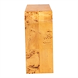 Pemberly Row Natural Mappa Burl Wood Console Table with Rectangular Top