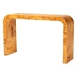 Pemberly Row Natural Mappa Burl Wood Console Table with Rectangular Top