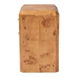 Pemberly Row Natural Mappa Burl Wood 2-Drawer Nightstand with Beveled Edges