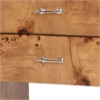 Pemberly Row Natural Mappa Burl Wood 2-Drawer Nightstand with Beveled Edges