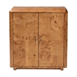 Pemberly Row Natural Mappa Burl Wood 2-Door Console Cabinet with Shelves