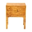 Pemberly Row Natural Mappa Burl Wood 2-Drawer Nightstand with Inset Handles