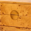 Pemberly Row Natural Mappa Burl Wood 2-Drawer Nightstand with Inset Handles