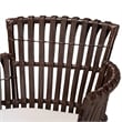 Pemberly Row Very Dark Brown Rattan Openwork Arm Chair with Cushion