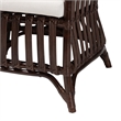 Pemberly Row Very Dark Brown Rattan Openwork Arm Chair with Cushion