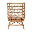 Pemberly Row Light Honey Rattan Accent Chair with Openwork Backrest