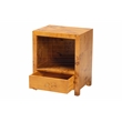Pemberly Row Natural Mappa Burl Wood 1-Drawer Nightstand with Open Shelf