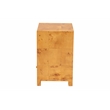 Pemberly Row Natural Mappa Burl Wood 1-Drawer Nightstand with Open Shelf