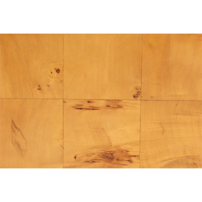Pemberly Row Natural Mappa Burl Wood 1-Drawer Nightstand with Open Shelf